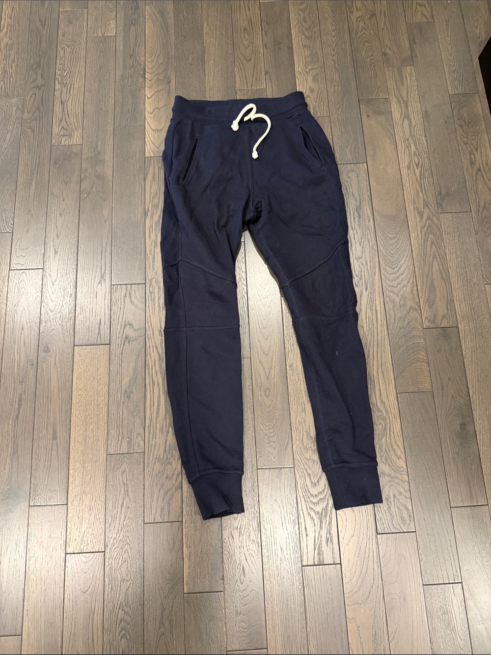 John Elliott Navy Sweatpant Joggers with White Drawstring